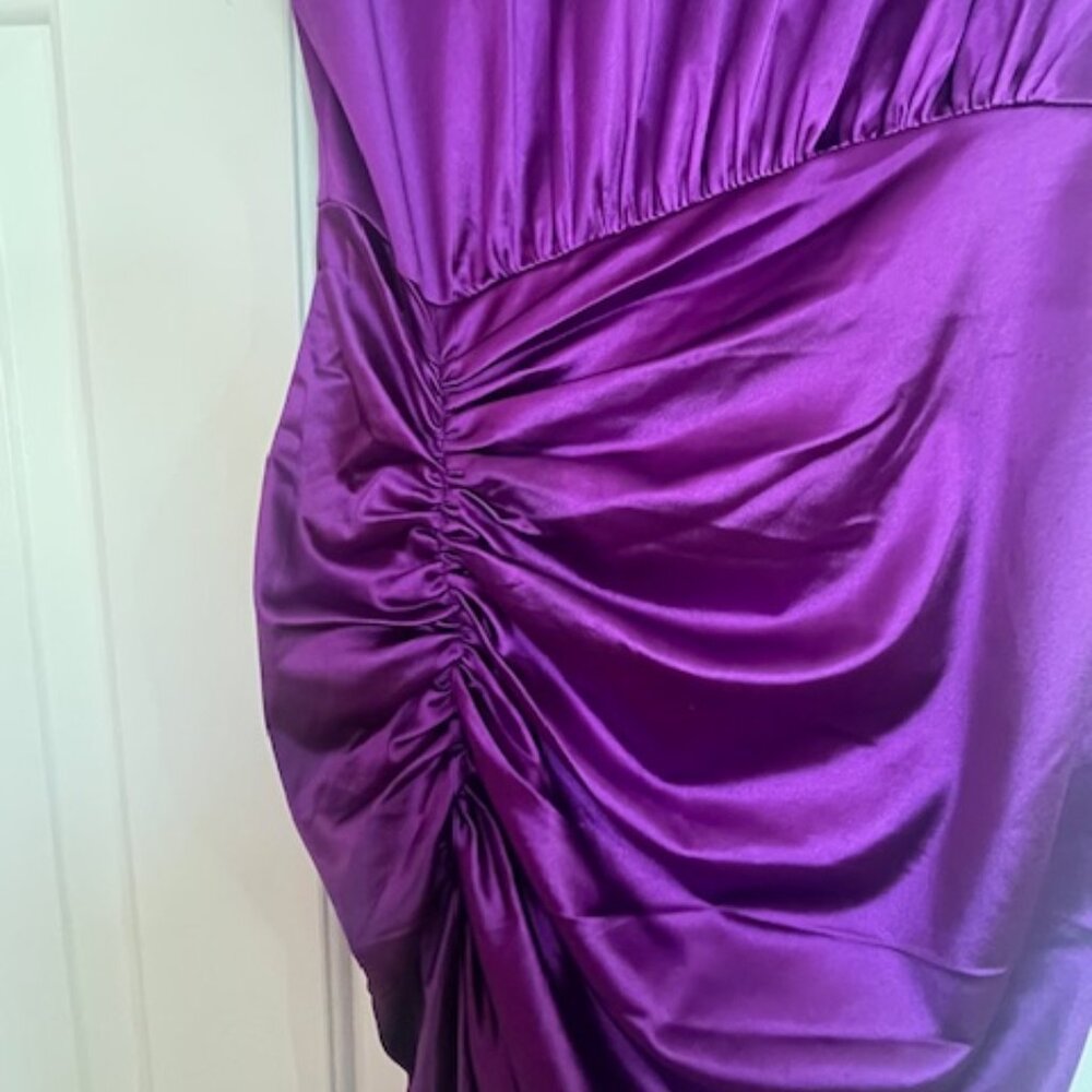 EXPRESS SATIN RUCHED COCKTAIL DRESS - Picture 3 of 5